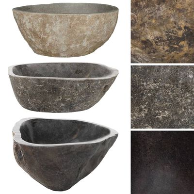 vidaXL Basin River Stone Oval (14.6"-18.1")x(11.4"-14.2")