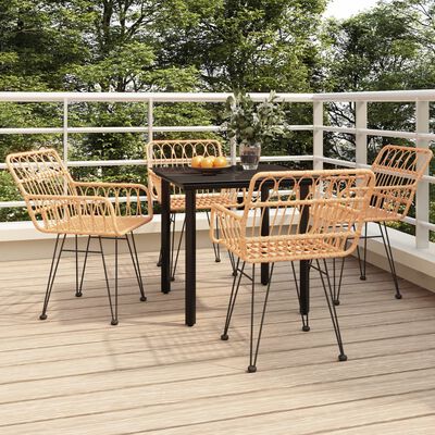 vidaXL 5 Piece Patio Dining Set Poly Rattan