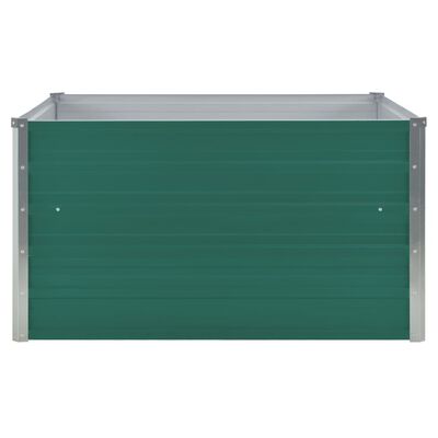 vidaXL Raised Garden Bed 39.4"x39.4"x17.7" Galvanized Steel Green