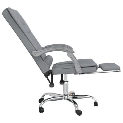 vidaXL Massage Reclining Office Chair Light Gray Fabric