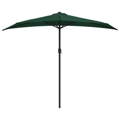 vidaXL Garden Parasol with Aluminum Pole Green 106.3"x56.7" Half