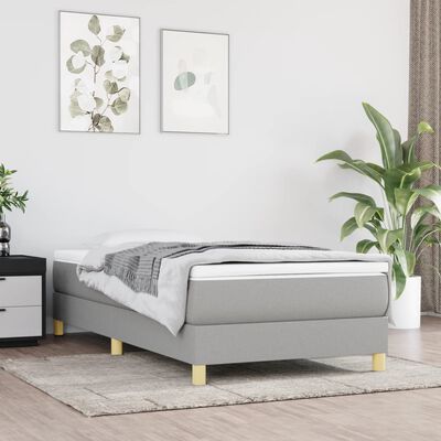 vidaXL Bed Frame Light Gray 39.4"x74.8" Twin Fabric