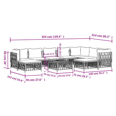 vidaXL 10 Piece Patio Lounge Set with Cushions Anthracite Steel