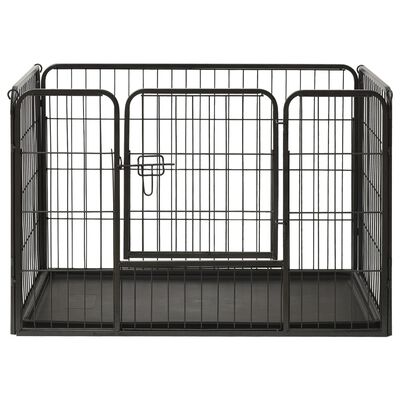 vidaXL Puppy Playpen Steel 36"x23.2"x24"