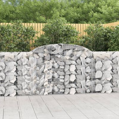 vidaXL Arched Gabion Baskets 13 pcs 118.1"x11.8"x39.4"/47.2" Galvanized Iron