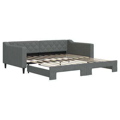 vidaXL Daybed with Trundle without Mattress Dark Gray 39.4"x74.8"