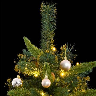 vidaXL Artificial Hinged Christmas Tree 300 LEDs & Ball Set 82.7"