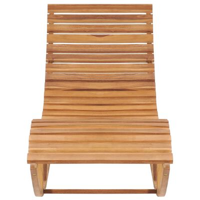 vidaXL Rocking Sun Lounger with Cushion Solid Teak Wood