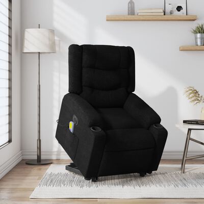 vidaXL Electric Stand up Massage Recliner Chair Black Fabric