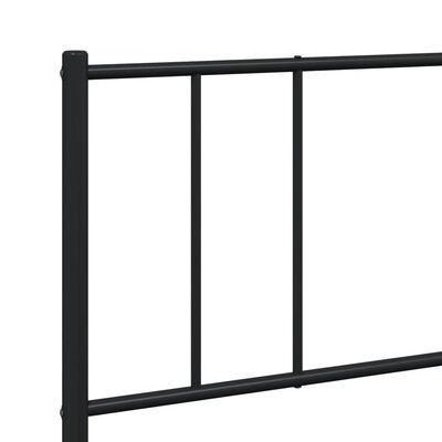 vidaXL Metal Bed Frame without Mattress with Footboard Black 76"x79.9"