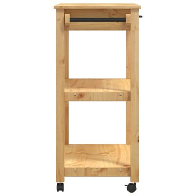 vidaXL Kitchen Trolley MONZA 33.1"x15.7"x35.4" Solid Wood Pine