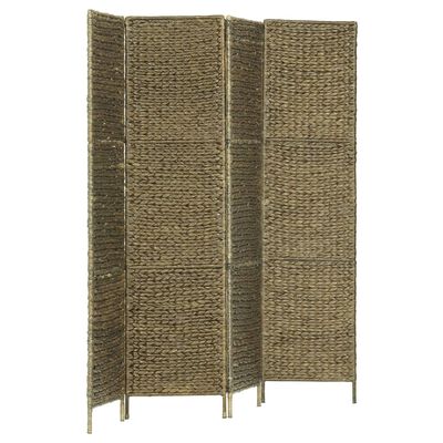 vidaXL 4-Panel Room Divider Brown 60.6"x63" Water Hyacinth