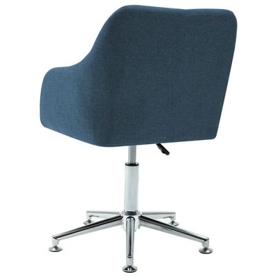 vidaXL Swivel Dining Chairs 2 pcs Blue Fabric