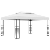 vidaXL Garden Gazebo Powder-Coated Steel 118.1"x157.4"x106.2" White