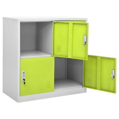 vidaXL Locker Cabinet Light Gray and Green 35.4"x17.7"x36.4" Steel