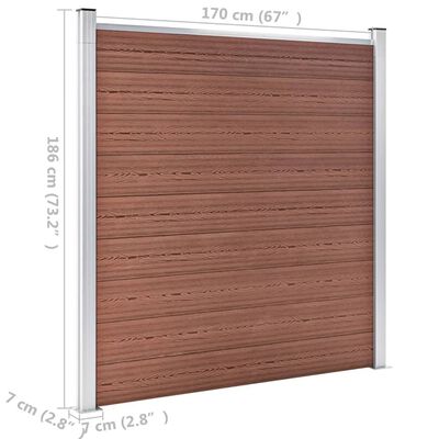 vidaXL Garden Fence WPC 615.7"x73.2" Brown