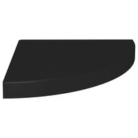 vidaXL Floating Corner Shelf Black 13.8"x13.8"x1.5" MDF