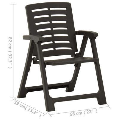 vidaXL Patio Chairs 2 pcs Plastic Anthracite