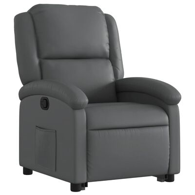 vidaXL Stand up Recliner Chair Gray Faux Leather