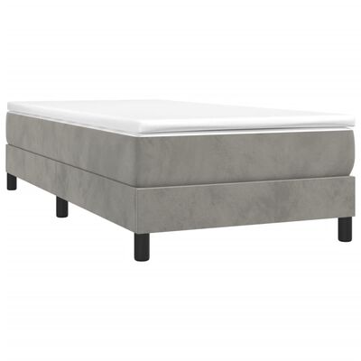 vidaXL Bed Frame Light Gray 39.4"x79.9" Twin XL Velvet