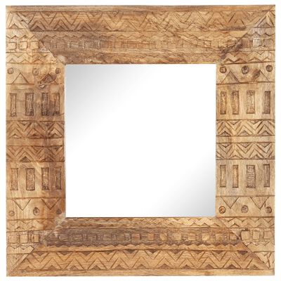 vidaXL Hand-Carved Mirror 19.7"x19.7"x1" Solid Mango Wood