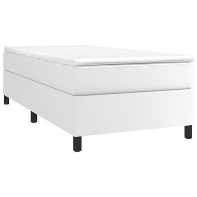 vidaXL Bed Frame White 39.4"x79.9" Twin XL Faux Leather