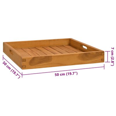 vidaXL Serving Tray 19.7"x19.7" Solid Wood Teak