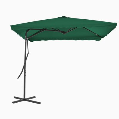 vidaXL Garden Parasol with Steel Pole 98.4"x98.4" Green