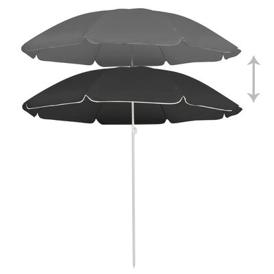 vidaXL Outdoor Parasol with Steel Pole Anthracite 70.9"