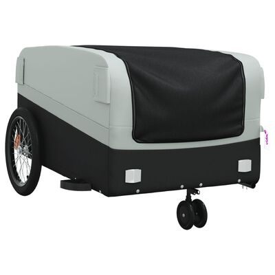 vidaXL Bike Trailer Black and Gray 99.2 lb Iron