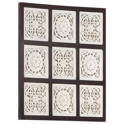 vidaXL Hand-Carved Wall Panel MDF 23.6"x23.6"x0.6" Brown and White