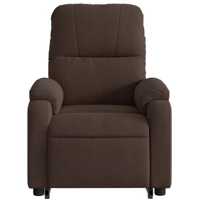 vidaXL Electric Stand up Massage Recliner Chair Brown Microfiber Fabric