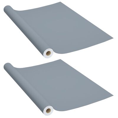 vidaXL Self-adhesive Furniture Films 2 pcs Gray 196.9"x35.4" PVC