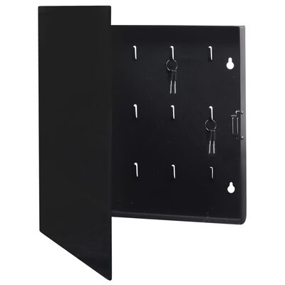 vidaXL Key Box with Magnetic Board Black 13.8"x13.8"x2.2"