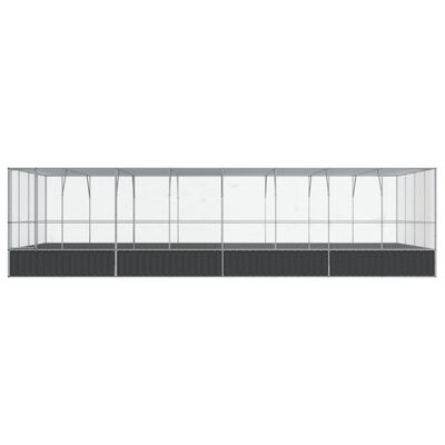 vidaXL Aviary with Extension Silver 327.6"x163"x83.5" Steel