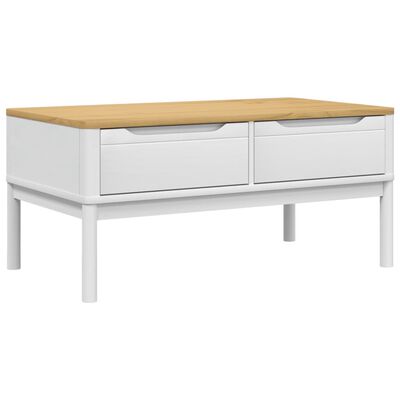 vidaXL Coffee Table FLORO White 39"x21.9"x17.7" Solid Pine Wood