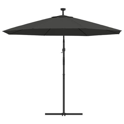 vidaXL Cantilever Garden Parasol with LED Lights and Steel Pole 118.1" Anthracite