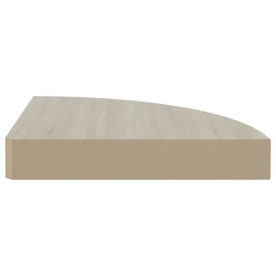 vidaXL Wall Corner Shelf Oak and White 9.8"x9.8"x1.4" MDF