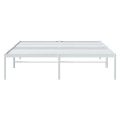 vidaXL Metal Bed Frame without Mattress White 59.1"x78.7"