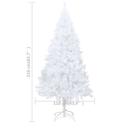 vidaXL Artificial Pre-lit Christmas Tree with Thick Branches White 82.7"