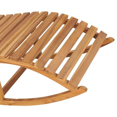 vidaXL Rocking Sun Lounger with Cushion Solid Teak Wood