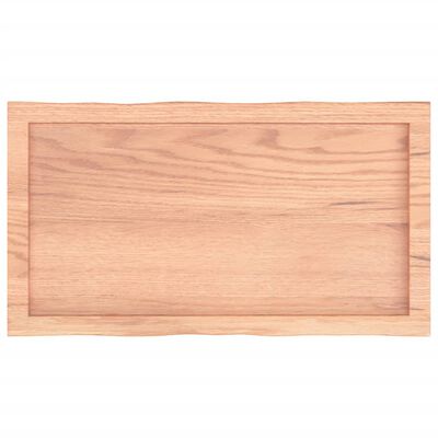 vidaXL Table Top Light Brown 31.5"x15.7"x(0.8"-2.4") Treated Solid Wood Live Edge