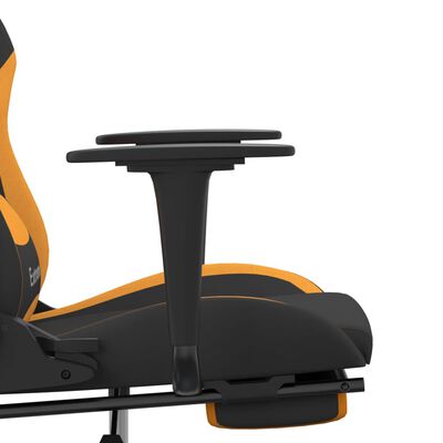 vidaXL Gaming Chair with Footrest Black and Orange Fabric