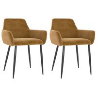 vidaXL Dining Chairs 2 pcs Brown Velvet