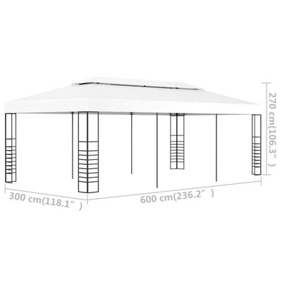 vidaXL Gazebo Marquee 236.2"x118.1" White