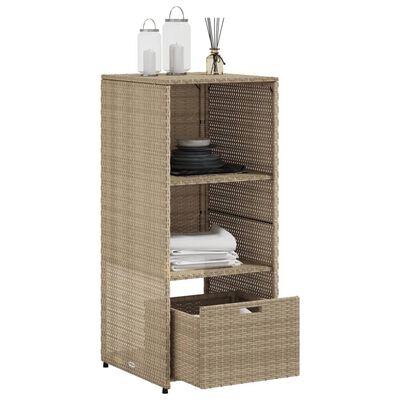 vidaXL Patio Storage Cabinet Beige 19.7"x21.7"x45.3" Poly Rattan