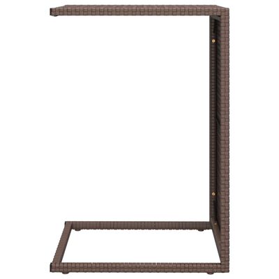 vidaXL C Table Brown 15.7"x13.8"x23.6" Poly Rattan