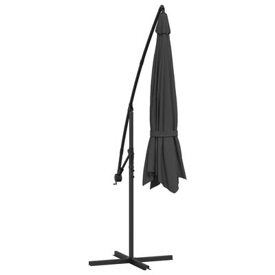 vidaXL Cantilever Garden Parasol with Aluminum Pole 137.8" Anthracite