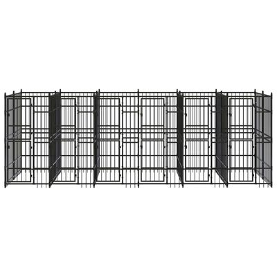 vidaXL Outdoor Dog Kennel Steel 119 ft²