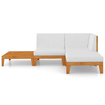 vidaXL 4 Piece Patio Lounge Set with Cushions Solid Acacia Wood